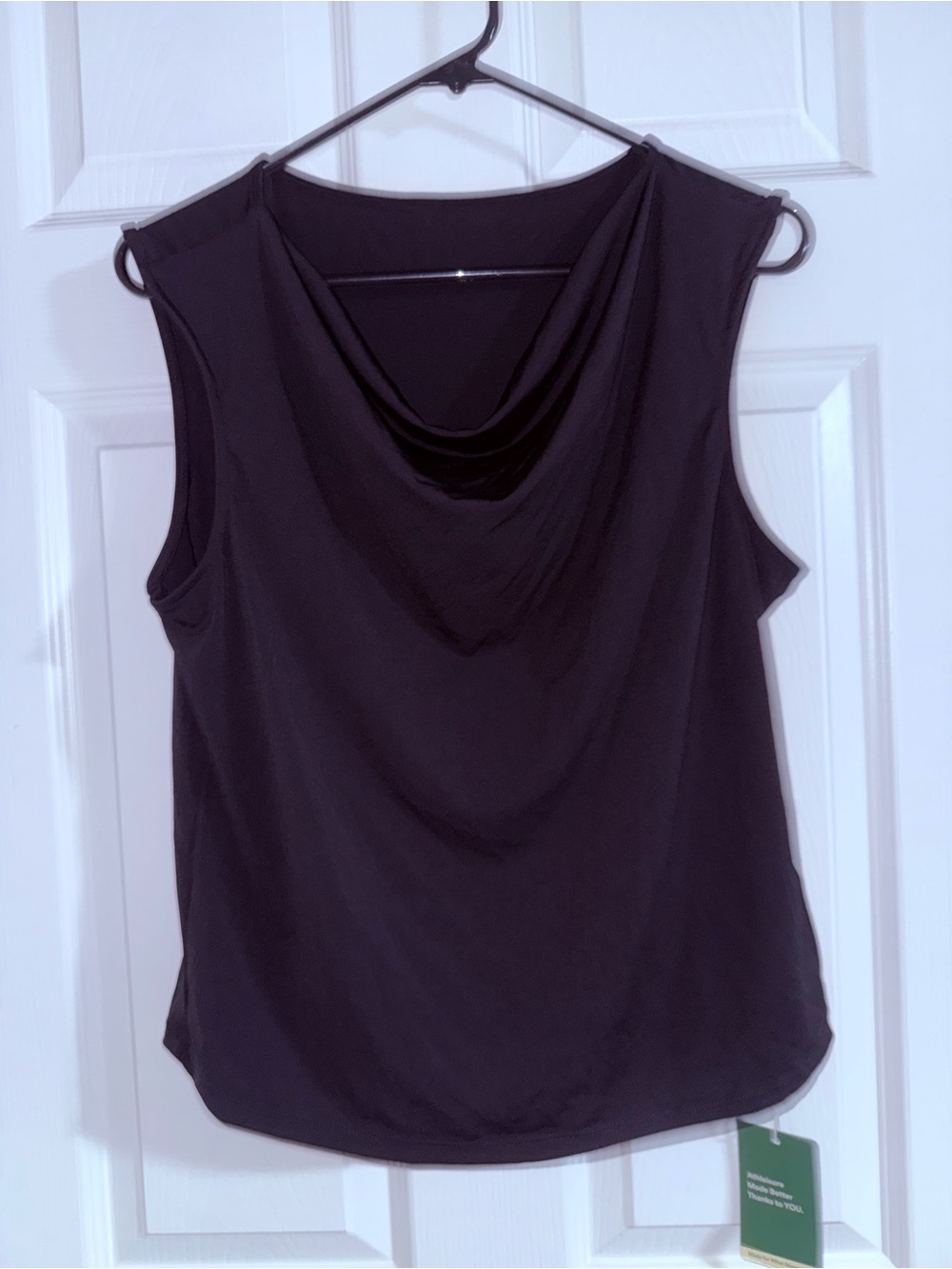 HALARA Black Draped Cowl Neck Sleeveless Camisole